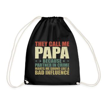 Perfektes Geschenk für Papa - Turnbeutel - Schwarz - Vorne