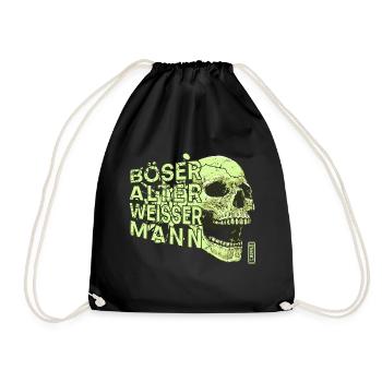 Böser alter weisser Mann - vintage retro grün - Turnbeutel - Schwarz - Vorne