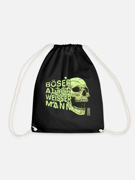 Böser alter weisser Mann - vintage retro grün - Turnbeutel - Schwarz