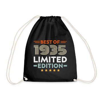 Retro 1935 Vintage 89. Geburtstagsgeschenk 89 Jahre alt - Turnbeutel - Schwarz - Vorne