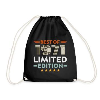 Retro 1963 Vintage Geschenk 61. Geburtstag 61 Jahre - Turnbeutel - Schwarz - Vorne