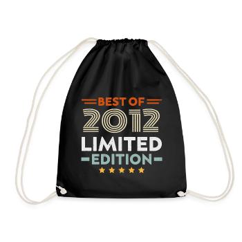 Retro 2012 Vintage Geschenk 12. Jubiläum 12 Jahre - Turnbeutel - Schwarz - Vorne