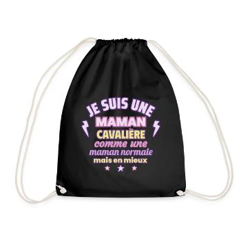 Je suis une maman cavalière - Sac de sport léger - noir - Devant