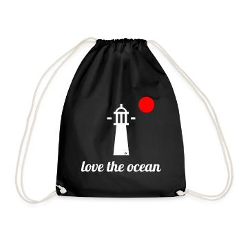 Sea lighthouse - Drawstring Bag - black - Front