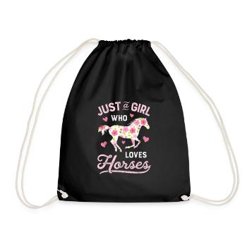 Juste une fille qui aime les chevaux Cheval Femmes Cheval - Sac de sport léger - noir - Devant