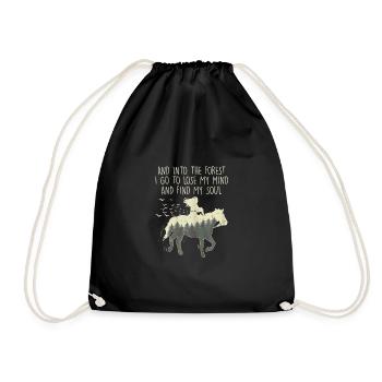 Dans la forêt je vais faire de l'équitation les filles - Sac de sport léger - noir - Devant
