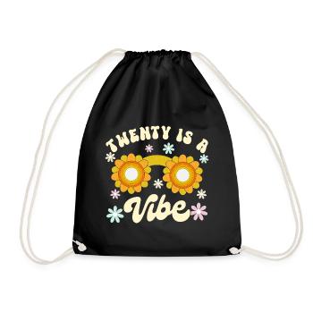 Né En 2004 20 Ans Anniversaire Femme Retro Groovy - Sac de sport léger - noir - Devant