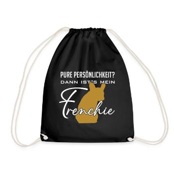 Frenchie Französische Bulldogge Persönlichkeit - Turnbeutel - Schwarz - Vorne