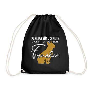 Frenchie Französische Bulldogge Persönlichkeit - Turnbeutel - Schwarz - Vorne