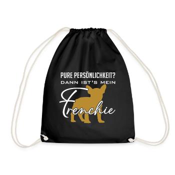 Frenchie Französische Bulldogge Persönlichkeit - Turnbeutel - Schwarz - Vorne
