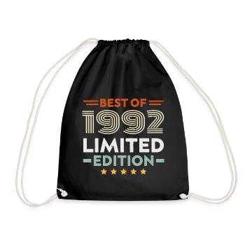 Retro 1992 Vintage Gift 32nd Birthday 32 Years - Drawstring Bag - black - Front