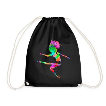 Fractal & Rainbow, Nerd Gift, Dancer & Colorful - Drawstring Bag - black - Front