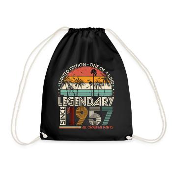 1957 Vintage Vintage Rétro Cadeau d’anniversaire - Sac de sport léger - noir - Devant