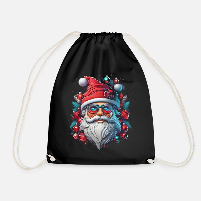 Weihnachtsmann - Turnbeutel - Schwarz