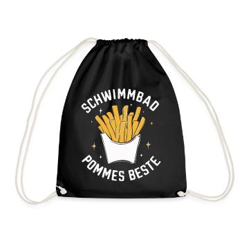 Frites, frites, restauration rapide - Sac de sport léger - noir - Devant