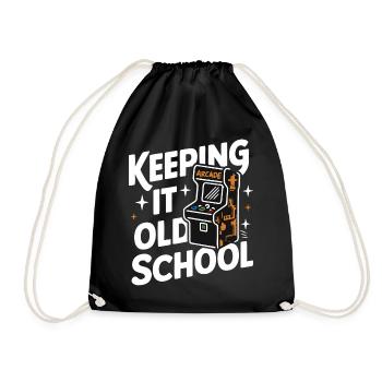 Arcade Arcade Slot Machine Gamer Gaming - Drawstring Bag - black - Front