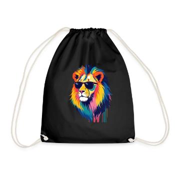 Lion Art Oeuvre Pop Art Lion - Sac de sport léger - noir - Devant