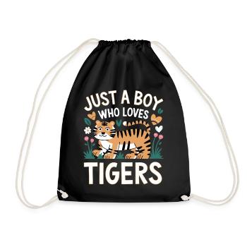 Tiger Animal Zoo Wild Animal - Drawstring Bag - black - Front