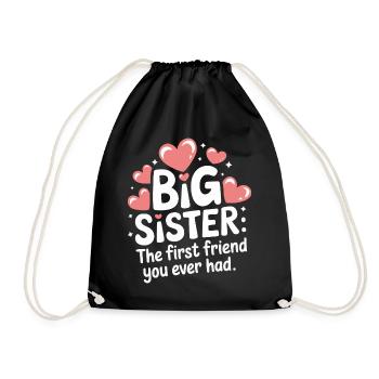 Sœur, Frère ou sœur, Famille - Sac de sport léger - noir - Devant