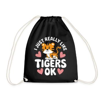 Tiger Animal Zoo Wild Animal - Drawstring Bag - black - Front