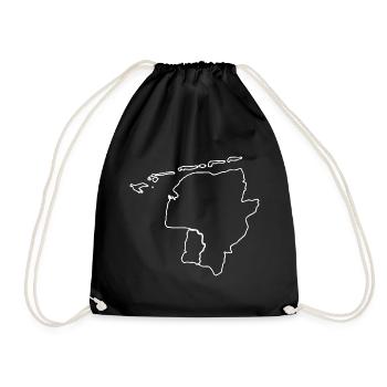 Ostfriesland Karte Silhouette - Geschenkidee - Turnbeutel - Schwarz - Vorne