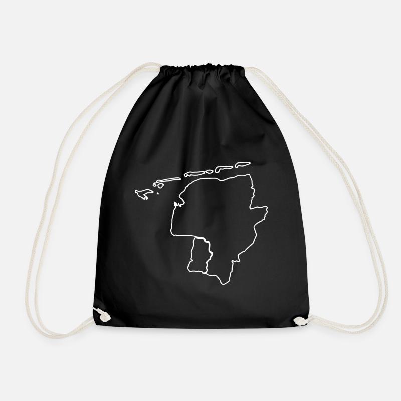 Ostfriesland Karte Silhouette - Geschenkidee - Turnbeutel - Schwarz