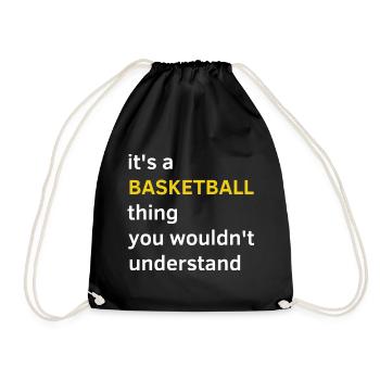 Gift basketball basketball funny sport passion - Drawstring Bag - black - Front