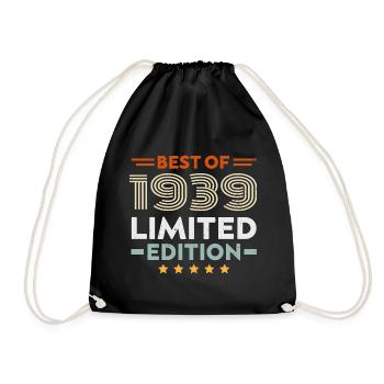 Retro 1939 Vintage 85. Geburtstagsgeschenk 85 Jahre alt - Turnbeutel - Schwarz - Vorne