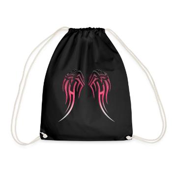 Tribal Fluegel Pink Tattoo Style - Drawstring Bag - black - Front