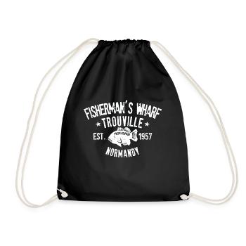 Fisherman s wharf Trouville Normandy - Drawstring Bag - black - Front