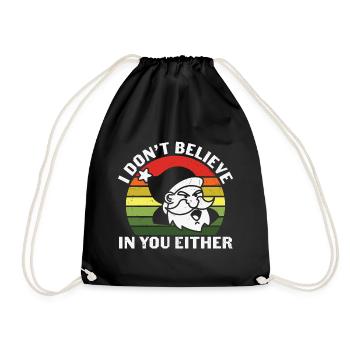 Santa Claus Sweater - Christmas Gifts - Drawstring Bag - black - Front