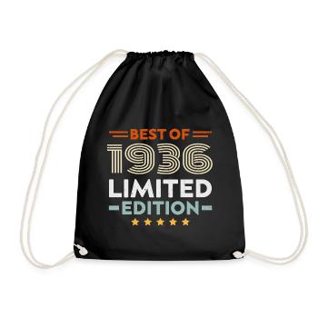 Retro 1936 Vintage 88. Geburtstagsgeschenk 88 Jahre alt - Turnbeutel - Schwarz - Vorne