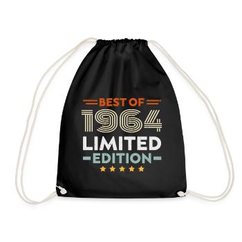 Retro 1964 Vintage Geschenk zum 60-jährigen Jubiläum 60 Jahre - Turnbeutel - Schwarz - Vorne