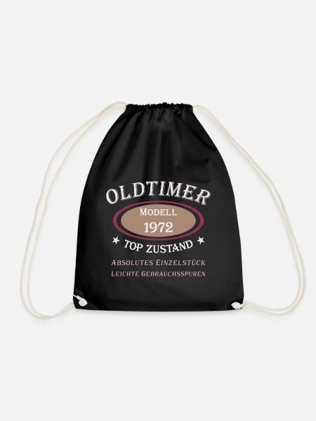 50. Geburtstag Oldtimer Modell 1972 - Turnbeutel - Schwarz