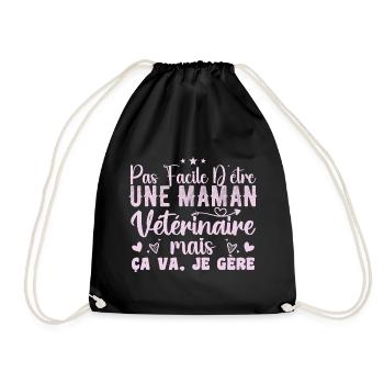 Mama Tierarzt Geschenkidee Beruf Zitat - Turnbeutel - Schwarz - Vorne
