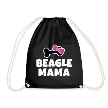 Beagle Mama Schleife - Turnbeutel - Schwarz - Vorne