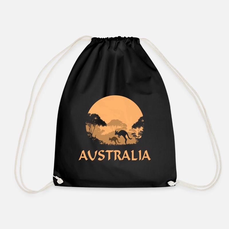Kängurus - Australia - Australien - Turnbeutel - Schwarz