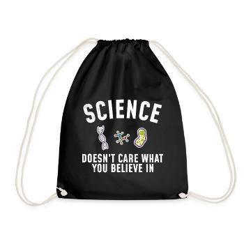 Naturwissenschaft - Science doesnt care - Turnbeutel - Schwarz - Vorne