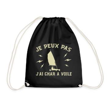 I Can't I Have Sand Yachting Gift Sport Humor - Drawstring Bag - black - Front
