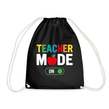 Teacher Mode On School Funny Students Best Teacher - Drawstring Bag - black - Front