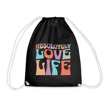 J'Aime Absolument Ma Vie Citation Positive - Sac de sport léger - noir - Devant
