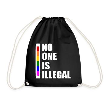 No one is illegal - Drawstring Bag - black - Front