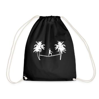 Sommer Hobbies Summer Palms Slackline Slackliner - Turnbeutel - Schwarz - Vorne