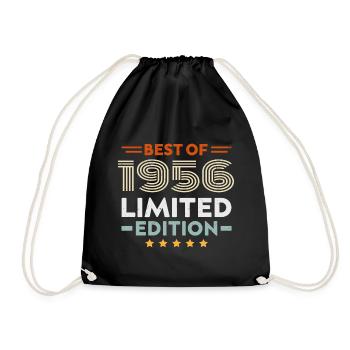 Retro 1956 Vintage Gift 68th Birthday 68 Years - Drawstring Bag - black - Front