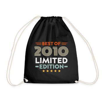Retro 2010 Vintage Geschenk zum 14. Jahrestag 14 Jahre - Turnbeutel - Schwarz - Vorne