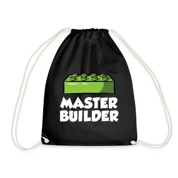 Brick Builder Brick Building Master Builder - Drawstring Bag - black - Front