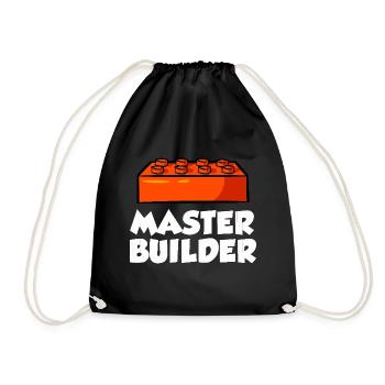 Brick Builder Brick Building Master Builder - Drawstring Bag - black - Front