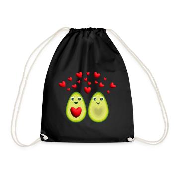 Avocado Liebe mit sehr vielen Herzen. - Turnbeutel - Schwarz - Vorne