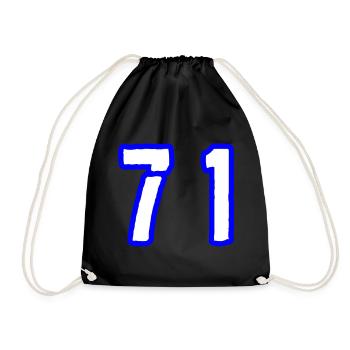 71 Zahl Symbol - Turnbeutel - Schwarz - Vorne