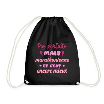 Pas parfaite mais marathonienne,marathon - Sac de sport léger - noir - Devant